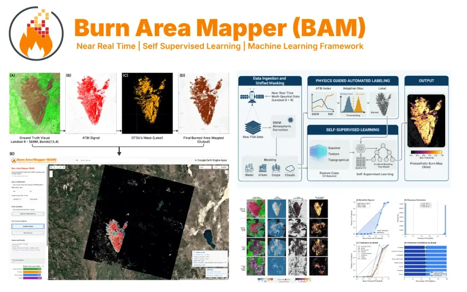 BAM framework for wildfire burned area mapping visualization
