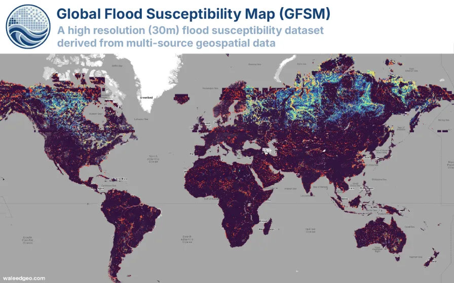 Screenshot of Global Flood Susceptibility Map (GFSM)